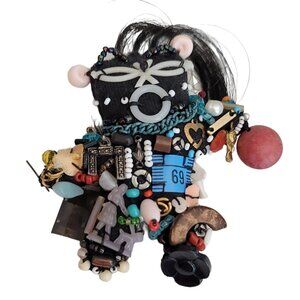 JU JU Vintage Voodoo Doll Charm Brooch Pin, M492